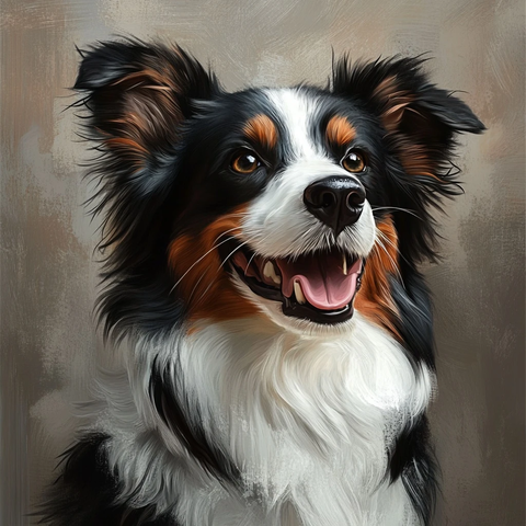 半身狗头数字绘画