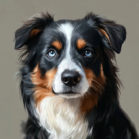 澳大利亚牧羊犬正面肖像