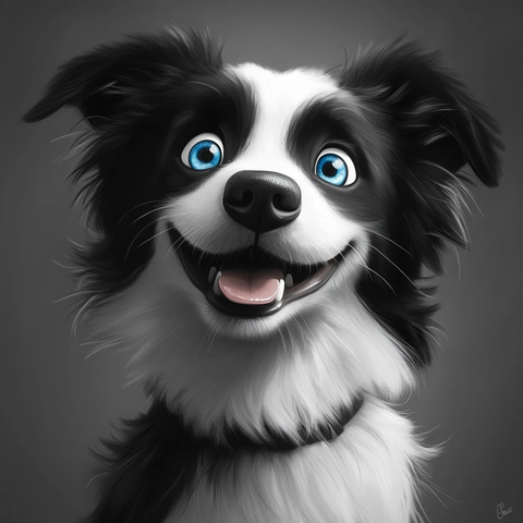 黑白蓝眼澳洲牧羊犬