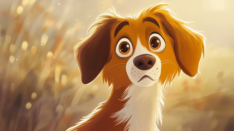 好奇的狗狗歪头思考中