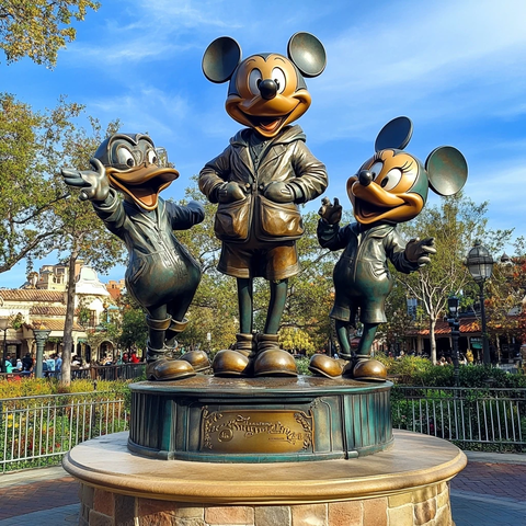 迪士尼乐园米老鼠唐老鸭经典雕塑