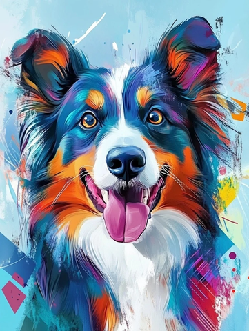 澳洲牧羊犬抽象脸部特写