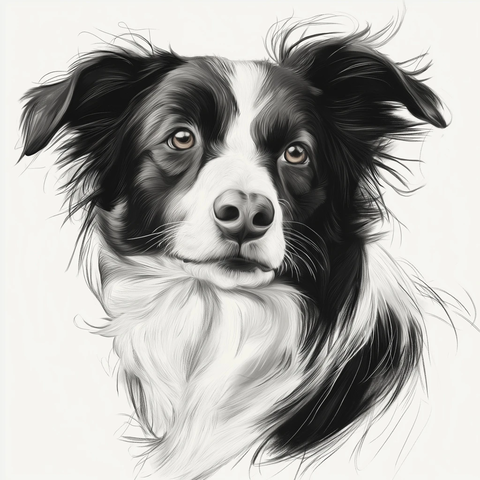 短毛边境牧羊犬素描