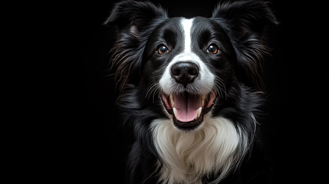 边境牧羊犬黑色背景摄影