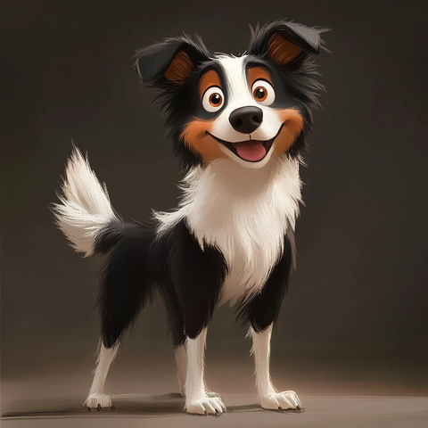 边境牧羊犬皮克斯角色插画