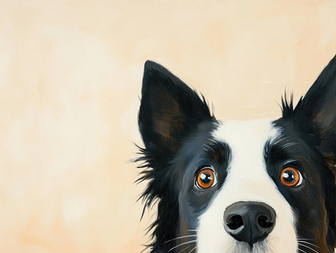 边境牧羊犬鼻眼特写