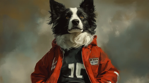 边境牧羊犬穿橄榄球服