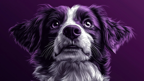 黑白圆形狗脸标志