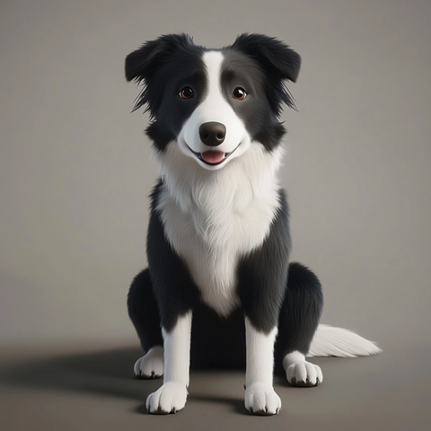 可爱边牧幼犬玩耍瞬间