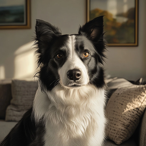 边境牧羊犬客厅静坐