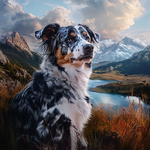 蓝斑澳洲牧羊犬特写