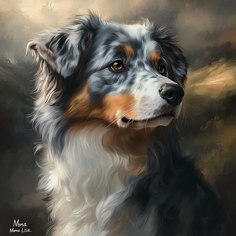 蓝黑色澳洲牧羊犬肖像