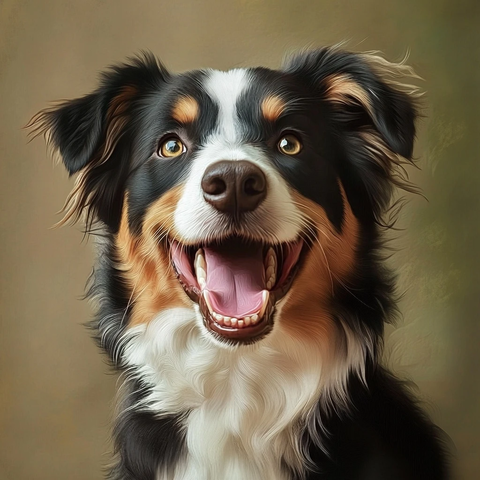 澳洲牧羊犬微笑照片