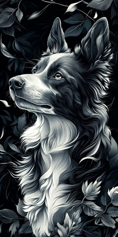 澳大利亚牧羊犬矢量线条