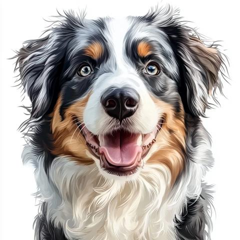 澳洲牧羊犬正面透明背景