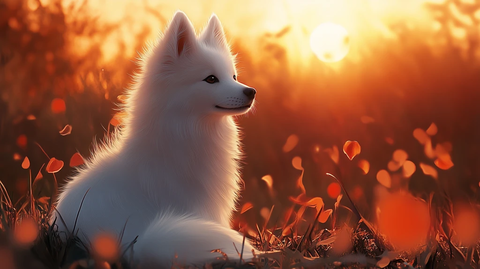 动漫风格美国爱斯基摩犬