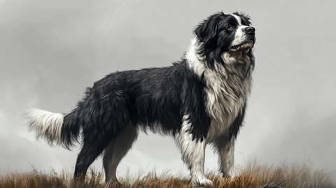 边牧莱昂纳多混血犬全身像