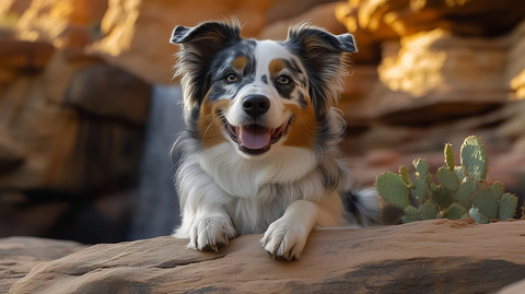 白牧羊犬高山小径探险