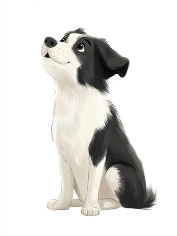 乡村小狗坐立白色背景