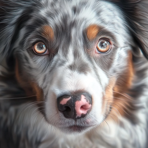 灰色牧羊犬棕眼粉鼻