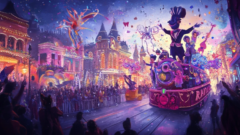 华丽热闹的夜间游行庆典