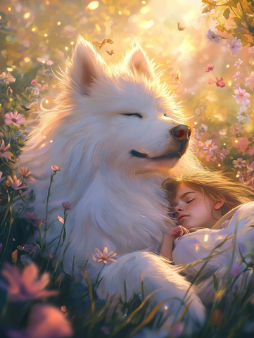 守护犬与睡梦中的朋友