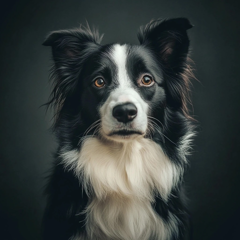 边牧犬坐姿正面照