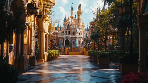 童话城堡前的大道