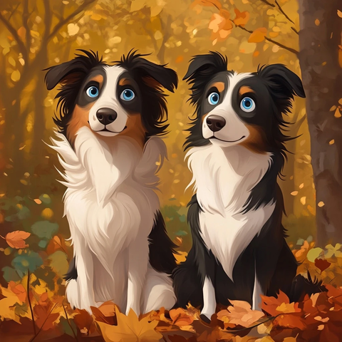 边境牧羊犬森林动画