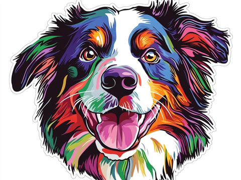 澳大利亚牧羊犬彩色贴纸