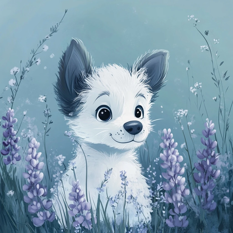 雾中狗宝宝与鲁冰花