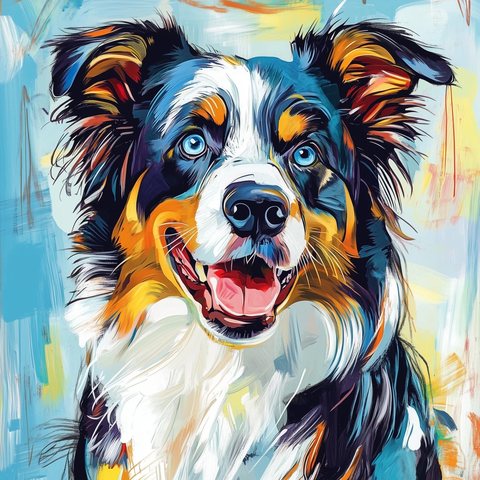 优雅澳洲牧羊犬蓝色眼眸