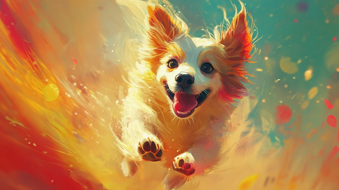 活力狗儿欢快玩耍瞬间