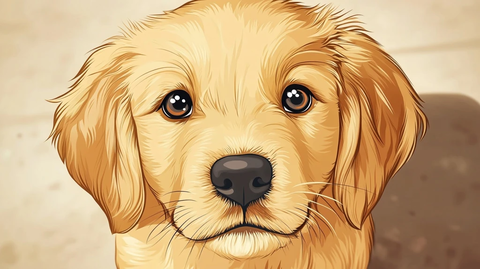 金毛犬幼犬脸部特写