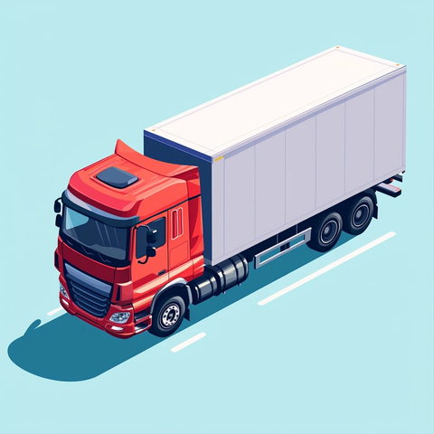 运输卡车快速行驶插画