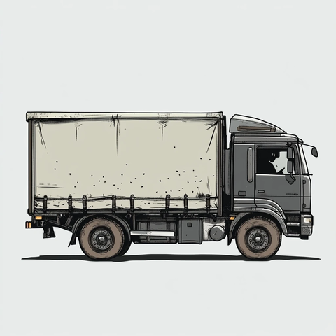 黑色卡车侧视图