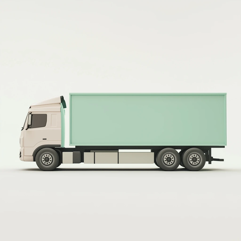 白色卡车绿色拖车