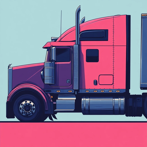 半挂卡车驾驶室侧视图