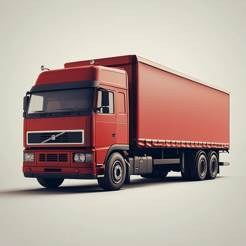红色货车度角展示