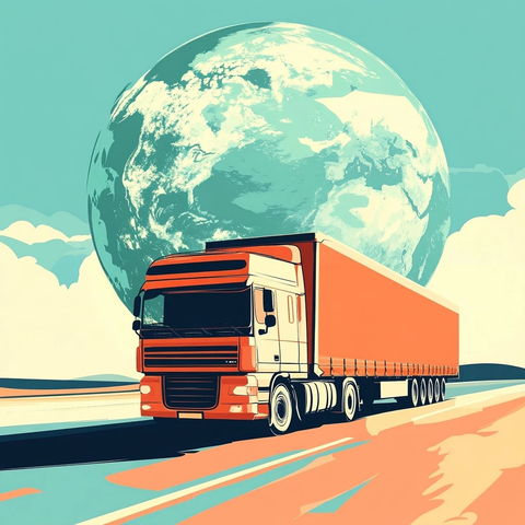 卡车公路地球仪箱子