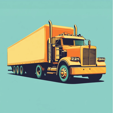 啤酒运输车黄色背景