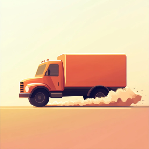 卡通货车加速行驶