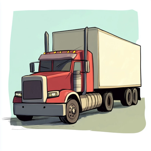 卡通小卡车插画图案