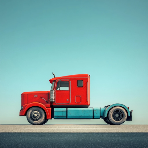 空村长鼻卡车侧视图