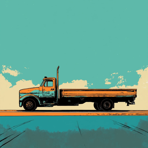 卡车侧视图公路运输