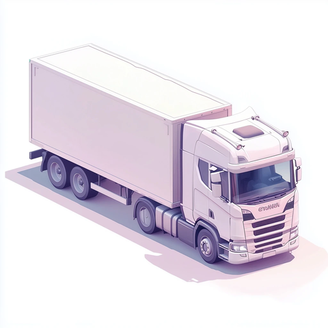 白色背景上等距卡车设计