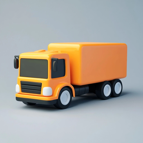 橙色卡车图标设计