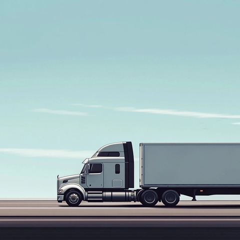 运输卡车侧面近景