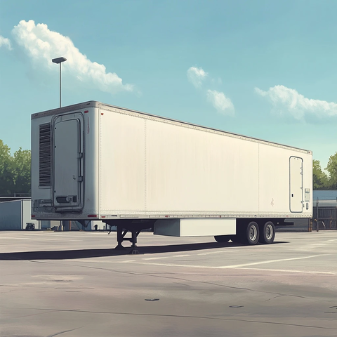 冷藏拖车货箱停车场场景