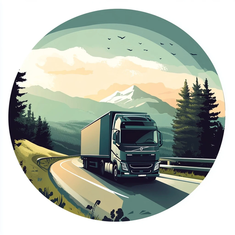 沃尔沃卡车公路上行驶